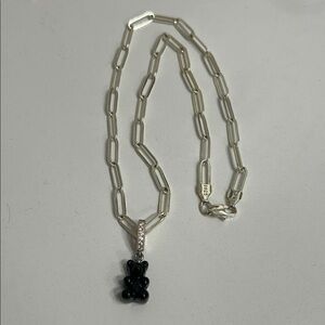 Black Gummy Bear Pendant Necklace